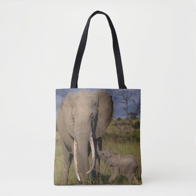 Bolsa Tote Bebês Mais Pobres | Elefante Amama Com Bebê (Frente)
