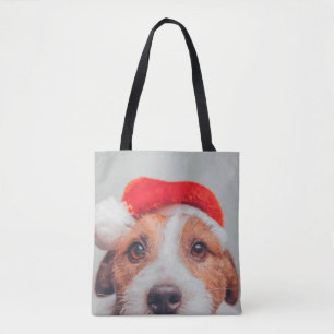 Bolsa Tote Bebês Mais Pobres Jack Russell Dog Santa Claus