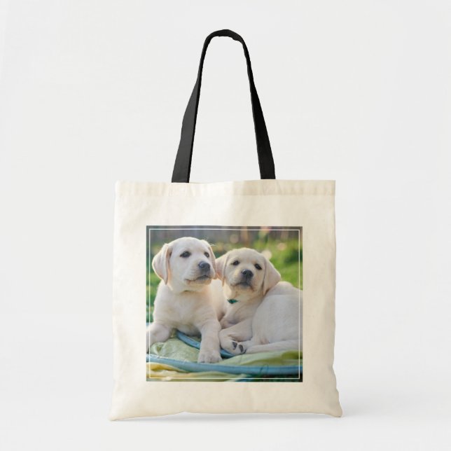 Bolsa Tote Bebês Mais Pobres | Labrador Amarelo Retrievers (Frente)
