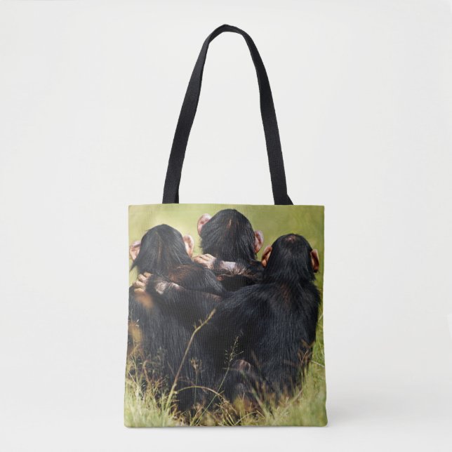 Bolsa Tote Bebês Mais Pobres | Três Chimpanzés (Frente)