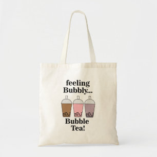 Bolsa Tote Bebida de Chá de Bolha Divertida