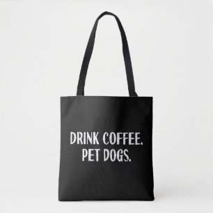 Bolsa Tote Bebida Divertida Café Animais Cachorros Fofos Aman