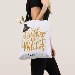 Bolsa Tote Bebida Laranja Acabem Bruxas Caligrafia 
