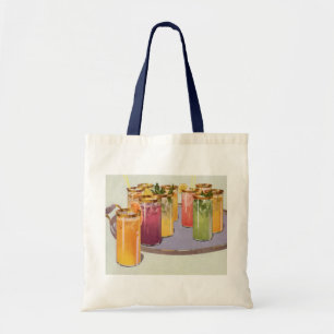 Bolsa Tote Bebidas vegetais, bebidas com cubos de gelo em uma