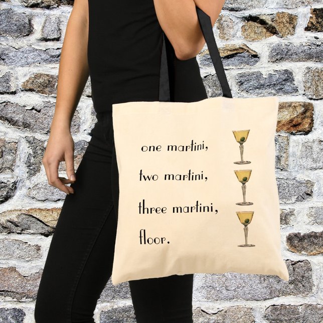 Bolsa Tote Bebidas Vintage, Cocktail de azeitona Martini (Criador carregado)