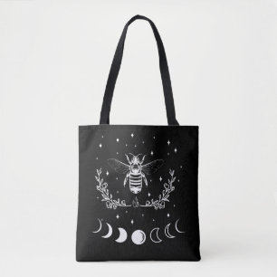 Bolsa Tote Bee Crescent Moon Witchcraft Insetos Góticos Wicca