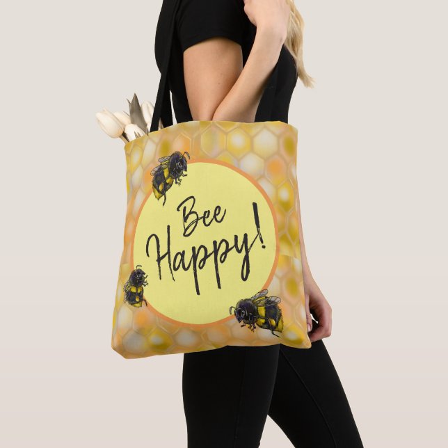 Bolsa Tote Bee Happy! Bombeiros (Close Up)