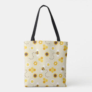 Bolsa Tote Bee Happy Yellow Honeycomb