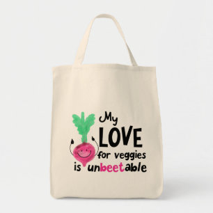 Bolsa Tote Beet Pun Positivo - Meu Amor por Veggies