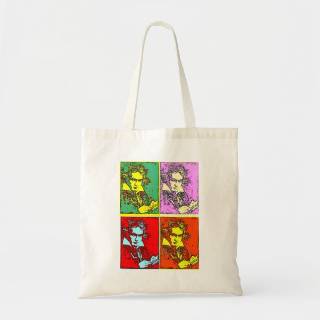 Bolsa Tote Beethoven pop-art (Frente)