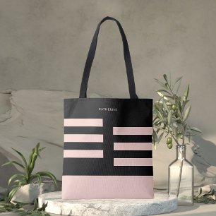 Bolsa Tote Bege Preto Moderno Tendência Fashion