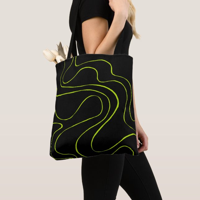 Bolsa Tote Bei e Fluxo 2 em Verde limão e Preto (Close Up)