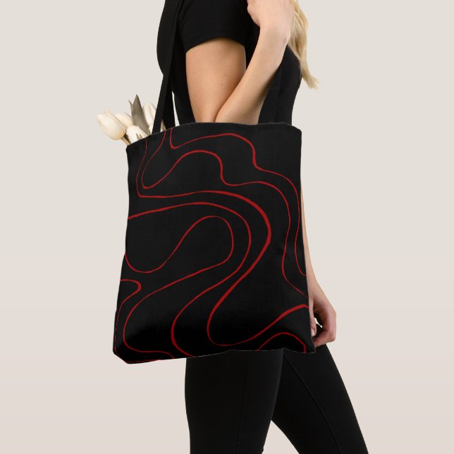 Bolsa Tote Bei e Fluxo 2 em Vermelho e Preto (Close Up)