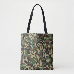 Bolsa Tote Beige, Tan Brown, Verde, Camuflagem de Cinzas Escu