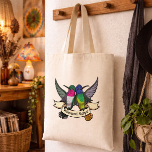 Bolsa Tote Beija-flores Fofos Adicione Seu Próprio Texto Faix