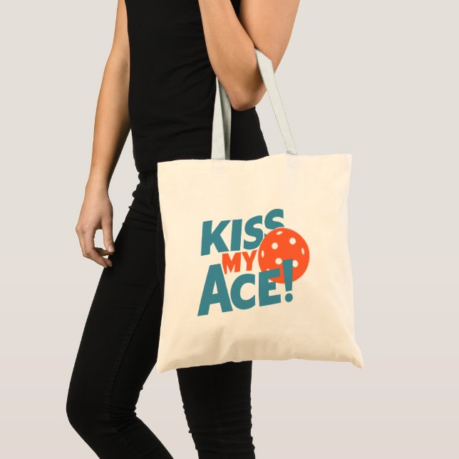 Bolsa Tote Beija Meu Jogador De Pickleball Engraçado Ace Dize (Frente (produto))