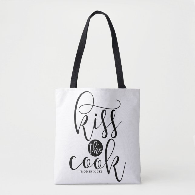 Bolsa Tote Beija O Script Moderno Cook Personalizado (Frente)