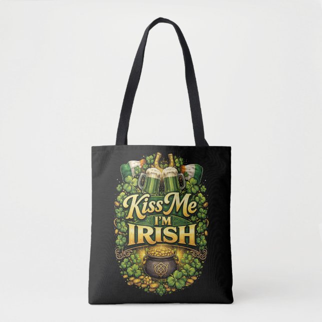 Bolsa Tote Beije Me, Sou Irlandês (Frente)