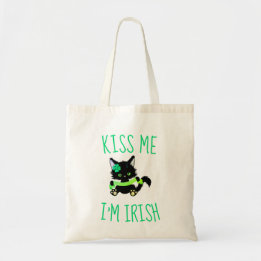 Bolsa Tote Beije-me Sou Irlandês Cat Lover