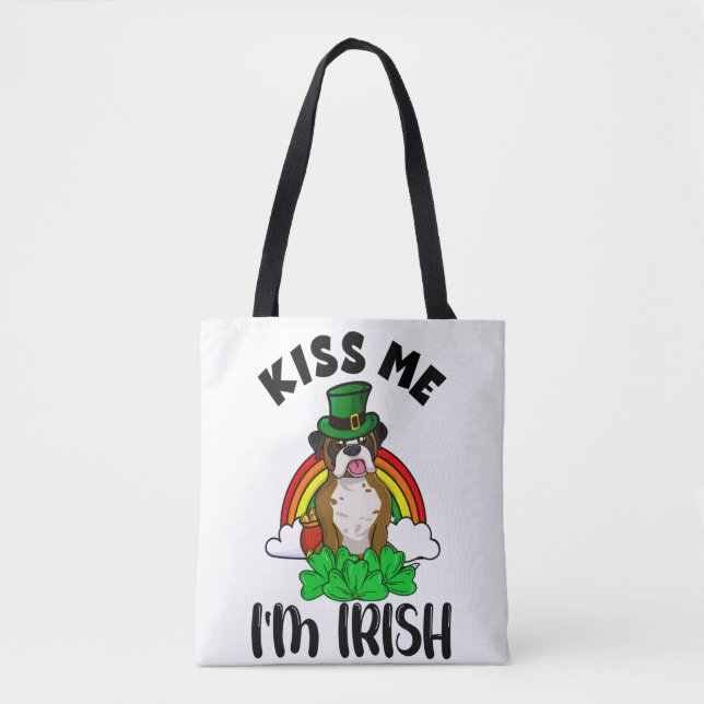 Bolsa Tote Beije-me, sou irlandês, Rua. (Frente)