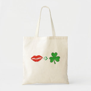 Bolsa Tote Beije-me Sou Lábios Irlandeses + Shamrock Tote Bag