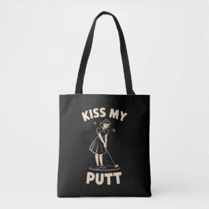 Bolsa Tote Beije Meu Putt Retro Vintage 1940 Amantes de Golfe
