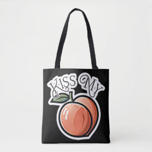 Bolsa Tote Beije meus pêssegos engraçados Frutas engraçadas