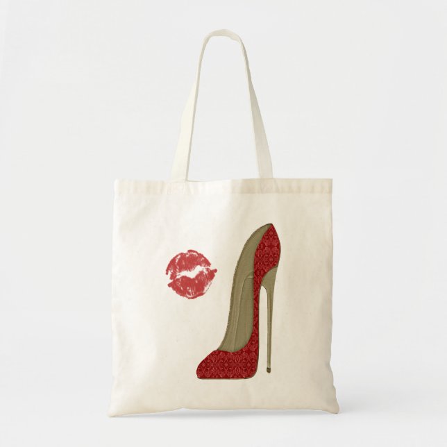 Bolsa Tote Beijo e estilete vermelho do laço (Frente)