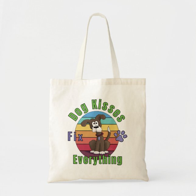 Bolsa Tote Beijos de Cachorro Corrigem Tudo  (Frente)