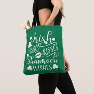 Bolsa Tote Beijos Irlandeses e Desejos de Shamrock