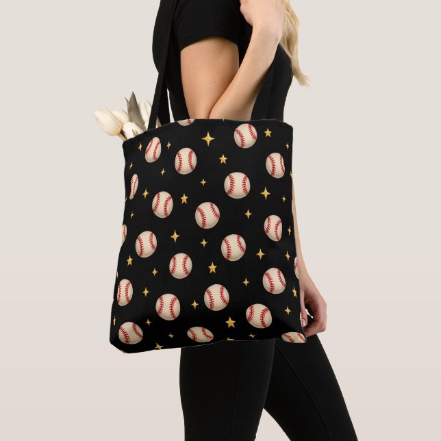 Bolsa Tote Beisebol Preto (Close Up)