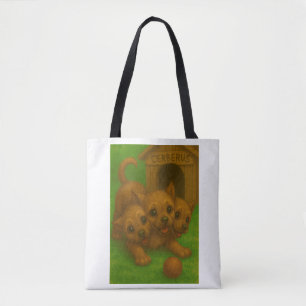 Bolsa Tote Bela Arte Fantasia Cerberus De Olhos Cachorros De 