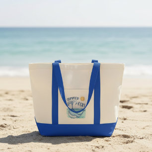 Bolsa Tote Bela baleia divertida no verão