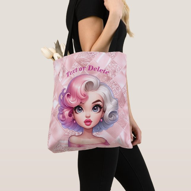 Bolsa Tote Bela Bela Animada de Cartoons Animada Com Glamor R (Close Up)