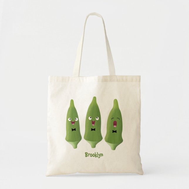 Bolsa Tote Bela caricatura de okra (Frente)