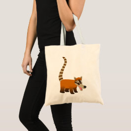 Bolsa Tote Bela Caricatura Sorridente Coatimundi
