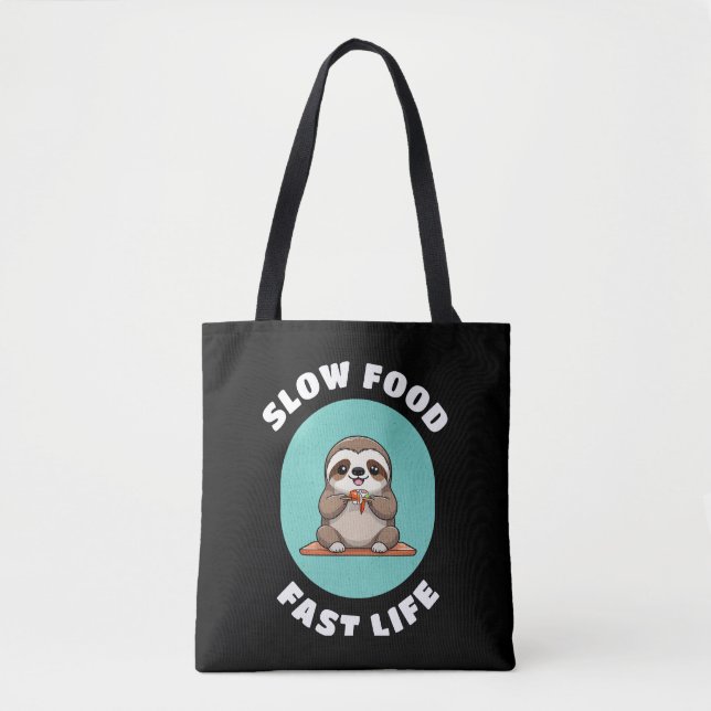 Bolsa Tote Bela comendo Kawaii Sloth (Frente)