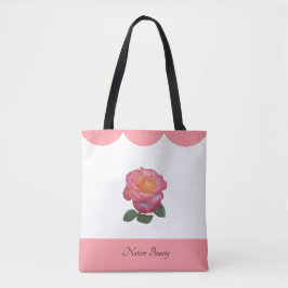 Bolsa Tote Bela Flor de Rosa Natureza