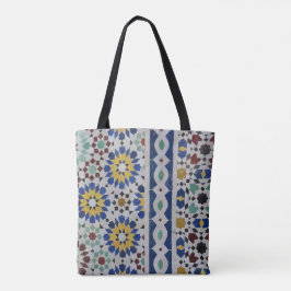Bolsa Tote bela fotografia de azulejos de mosaico marroquino