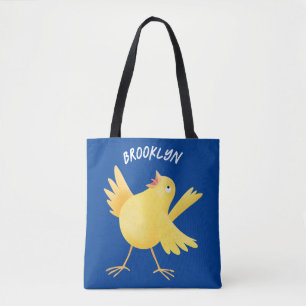 Bolsa Tote Bela fotografia de pássaro canário amarelo cantand