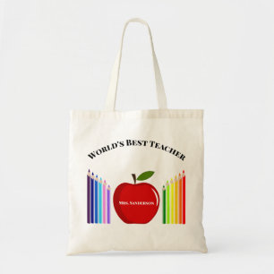 Bolsa Tote Bela Maçã de Professores Elementares Crayon