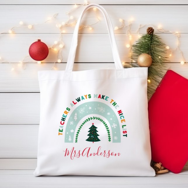 Bolsa Tote Bela oferta de arco-íris de Natal (Criador carregado)