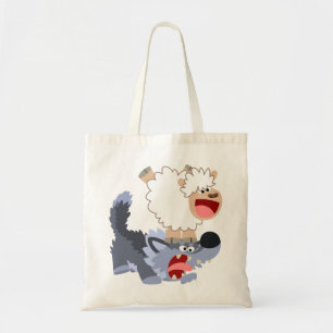 Bolsa Tote Bela peça de cartoon ovelha e saco de lobo