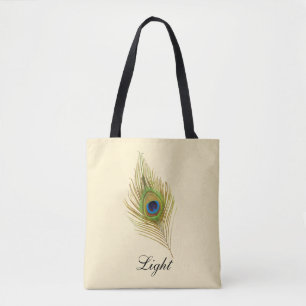 Bolsa Tote Bela pena de pavão & caligrafia