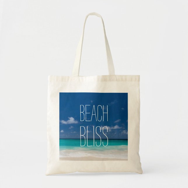 Bolsa Tote Bela praia tropical (Frente)