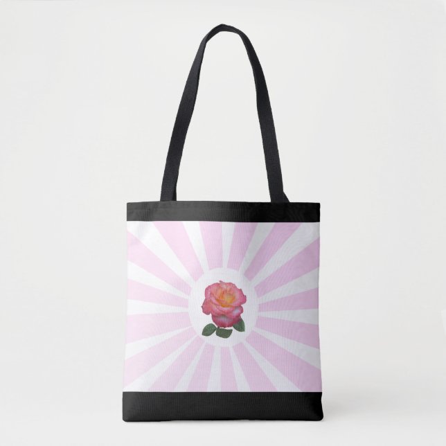 Bolsa Tote Bela Rosa Rosa & Raios Rosa (Frente)