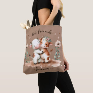 Bolsa Tote Bela Vaca Melhor Amigos Abrindo Arte Floral