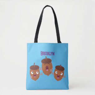 Bolsa Tote Belas bolotas felizes cantando cartoon para crianç