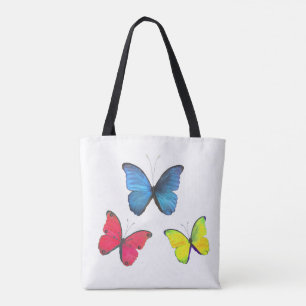 Bolsa Tote Belas Borboletas Amarelas Multicoloridas