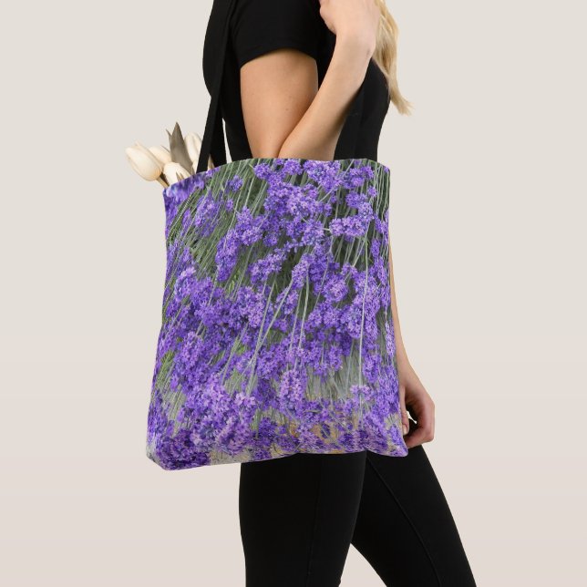 Bolsa Tote Belas Florações de Lavanda Floral (Close Up)